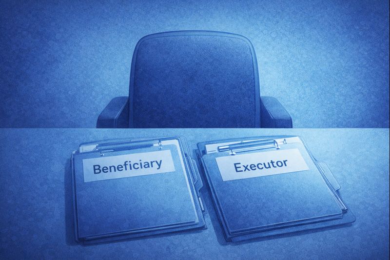 Same person as beneficiary and executor